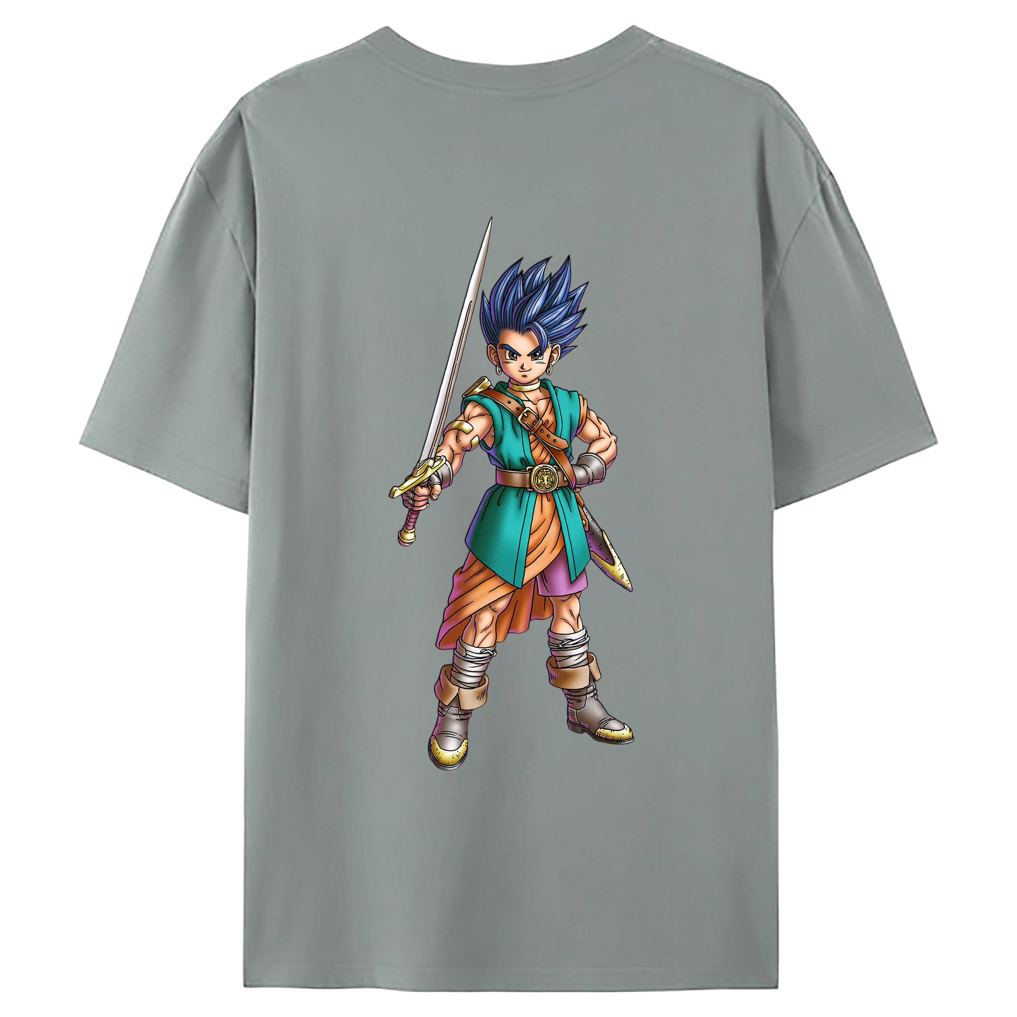 （画像用） ドラゴンクエスト Doragon Kuesuto Dragon Quest 綿100％ メンズ半袖Tシャツ（バックプリント） 通気性